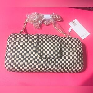 MODA LUX SYLVIE Evening Bag NWT Natural Black